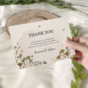 Elegante Trockenblumenzeremonie Dankeskarte