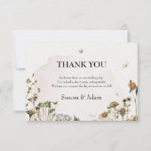 Elegante Trockenblumenzeremonie Dankeskarte (Vorderseite)