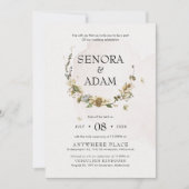 Elegante Trockenblumenzeremonie Einladung (Vorderseite)