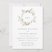 Elegante trockene Wildblume Pampas Floral Wedding Einladung (Vorderseite)