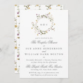 Elegante trockene Wildblume Pampas Paare Dusche Einladung (Vorne/Hinten)