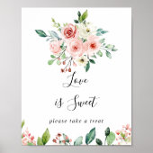 Elegante trockenes Herbst Liebe ist süß signieren Poster (Vorne)