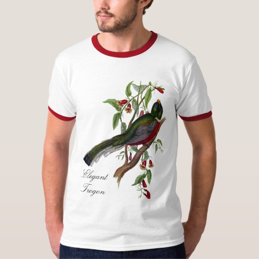 Elegante Trogon Vintage Illustration durch John T-Shirt (Vorderseite)