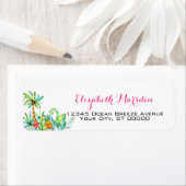 Elegante Tropenrosa Aquamarine Rücksendeadresse (Insitu)