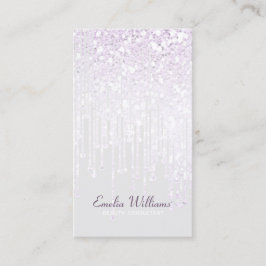 Elegante Tropfen mit weißem Glitzer Visitenkarte