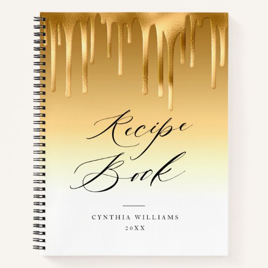 elegante Tropfgold-Folie Rezept Buch (Vorderseite)