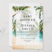 Elegante Tropical Beach Baby Dusche Einladung (Vorderseite)