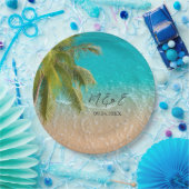 Elegante Tropical Beach Hochzeit Pappteller (Party)