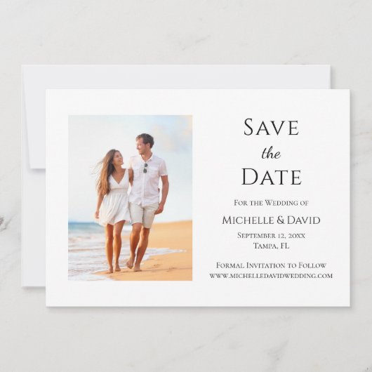Elegante Tropical Beach Hochzeit Save The Date (Vorderseite)