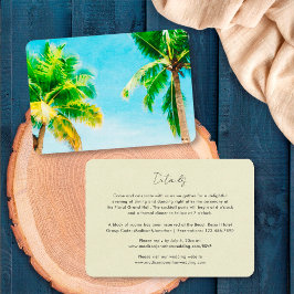 Elegante Tropical Beach Palm Tree Hochzeiten Detai Begleitkarte