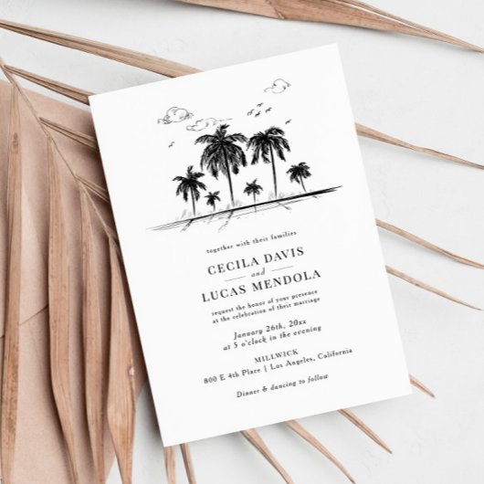 Elegante Tropical Beach Palm Tree Wedding