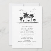 Elegante Tropical Beach Palm Tree Wedding (Vorderseite)