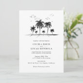Elegante Tropical Beach Palm Tree Wedding (Stehend Vorderseite)