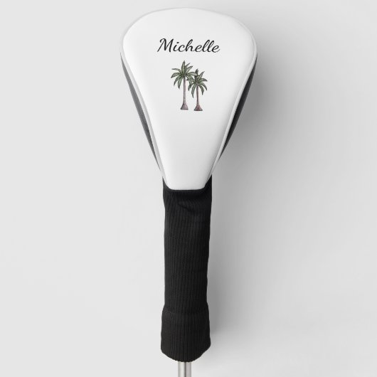 Elegante Tropical Beach Palm Trees Golf Headcover (Vorderseite)