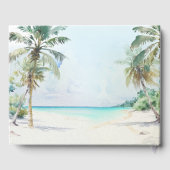Elegante Tropical Beach Palm Trees Wedding Gästebuch (Rückseite)
