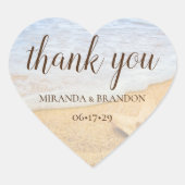 Elegante Tropical Beach Starfish Wedding Vielen Da Herz-Aufkleber (Vorderseite)