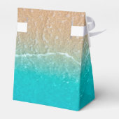 Elegante Tropical Beach Wedding Favor Box Geschenkschachtel (Rückseite)