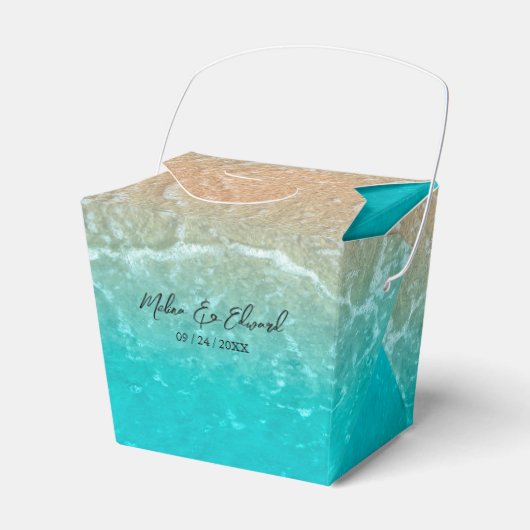 Elegante Tropical Beach Wedding Favor Box Geschenkschachtel (Vorderseite)