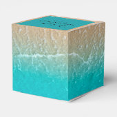 Elegante Tropical Beach Wedding Favor Box Geschenkschachtel (Rückseite)