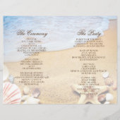 Elegante Tropical Beach Wedding Folded Program Car (Rückseite)
