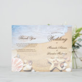 Elegante Tropical Beach Wedding Folded Program Car (Stehend Vorderseite)
