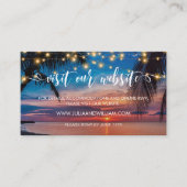 Elegante Tropical Beach Wedding Website Card Platzkarte (Vorderseite)