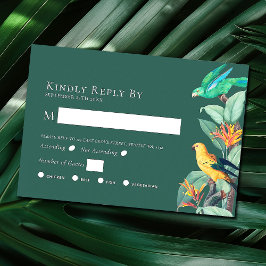 Elegante Tropical Bird Wedding RSVP Enclosure Card Begleitkarte