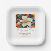 Elegante Tropical Blume Mrs. Floral Wedding Pappteller (Vorderseite)