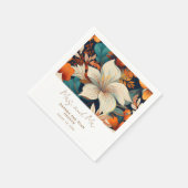 Elegante Tropical Blume Mrs. Floral Wedding Serviette (Ecke)