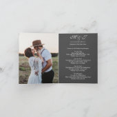 Elegante Tropical Burgundy Gray Wedding geklappt Einladung (Innenseite)