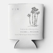 Elegante Tropical Coastal Palm Tree Hochzeit Dosenkühler (Vorderseite)