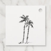 Elegante Tropical Coastal Palm Tree Hochzeit Geschenkanhänger (Rückseite)