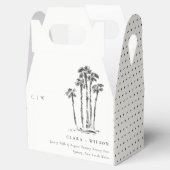 Elegante Tropical Coastal Palm Tree Hochzeit Geschenkschachtel (Geöffnet)