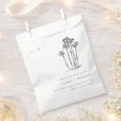 Elegante Tropical Coastal Palm Tree Hochzeit Geschenktütchen (Ausgeschnitten)