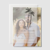 Elegante Tropical Coastal Palm Tree Hochzeit Pergament Einladungen (Versatz (Ehepaar))