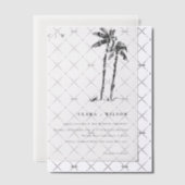 Elegante Tropical Coastal Palm Tree Hochzeit Pergament Einladungen (Versetzt (Einladung))