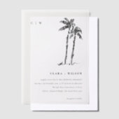 Elegante Tropical Coastal Palm Tree Hochzeit Pergament Einladungen (Versetzt)