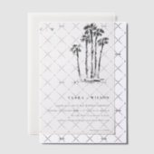 Elegante Tropical Coastal Palm Tree Hochzeit Pergament Einladungen (Versetzt (Einladung))
