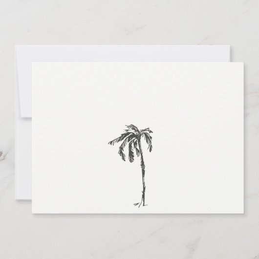 Elegante Tropical Coastal Palm Tree Hochzeit Save The Date (Rückseite)