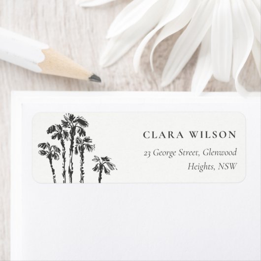 Elegante Tropical Coastal Palm Tree Sketch-Adresse (Insitu)