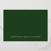 Elegante Tropical Elopement Hochzeitsempfehlung Go Folieneinladung (Rückseite)