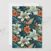 Elegante Tropical Floral Blume 2 Foto Hochzeit Einladung (Rückseite)