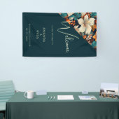 Elegante Tropical Floral Blume Muster Hochzeit Banner (Messeveranstaltung)