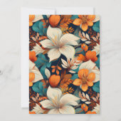 Elegante Tropical Floral Blume Muster Hochzeit Einladung (Rückseite)