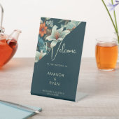 Elegante Tropical Floral Blume Muster Hochzeit Sockelschild (In SItu)