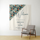 Elegante Tropical Floral Blume Muster Hochzeit Wandteppich (Beispiel)