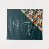 Elegante Tropical Floral Blume Muster Hochzeit Wandteppich (Vorderseite (Horizontal))