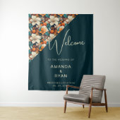 Elegante Tropical Floral Blume Muster Hochzeit Wandteppich (Beispiel)