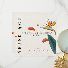 Elegante Tropical Floral Wedding Dankeskarte