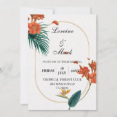 Elegante Tropical Floral Wedding Einladung (Vorderseite)